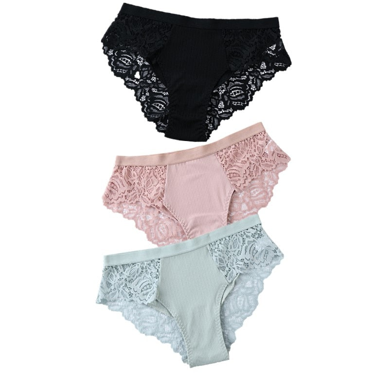 Floral Lace Panty Trio