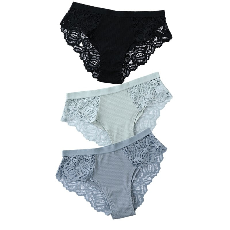 Floral Lace Panty Trio