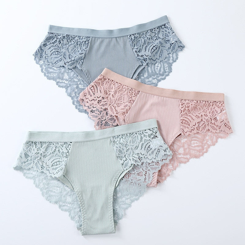 Floral Lace Panty Trio