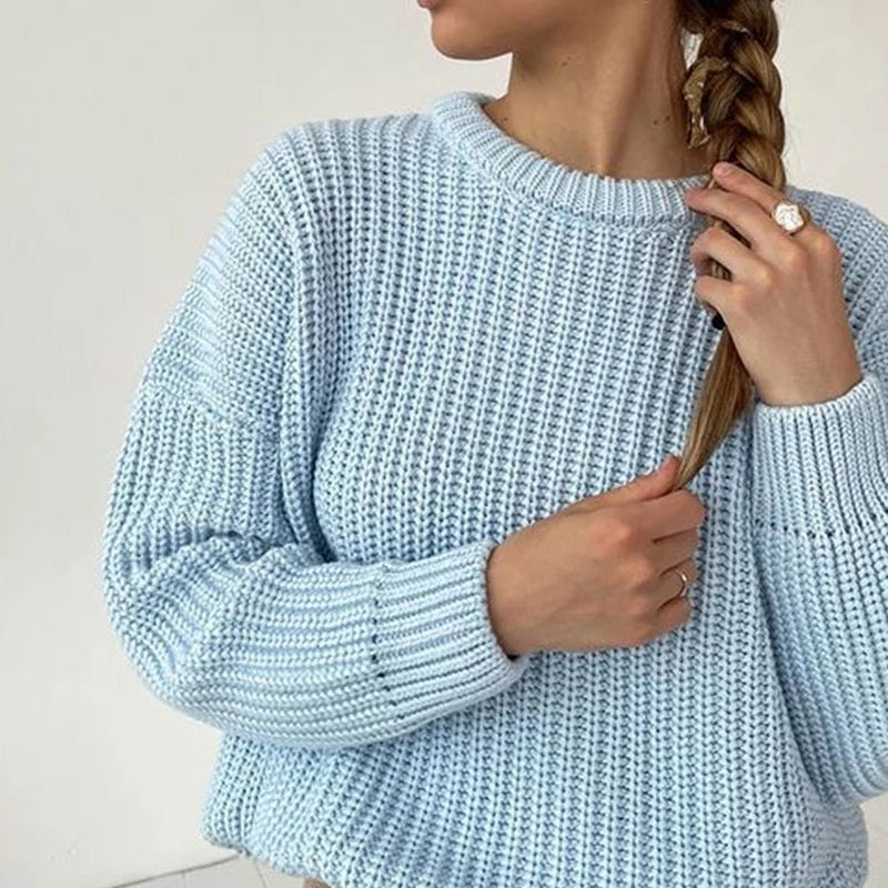 Oversized Thickening Solid Knitwear Tops - GetHolidayReady.co.uk