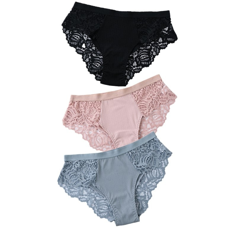 Floral Lace Panty Trio