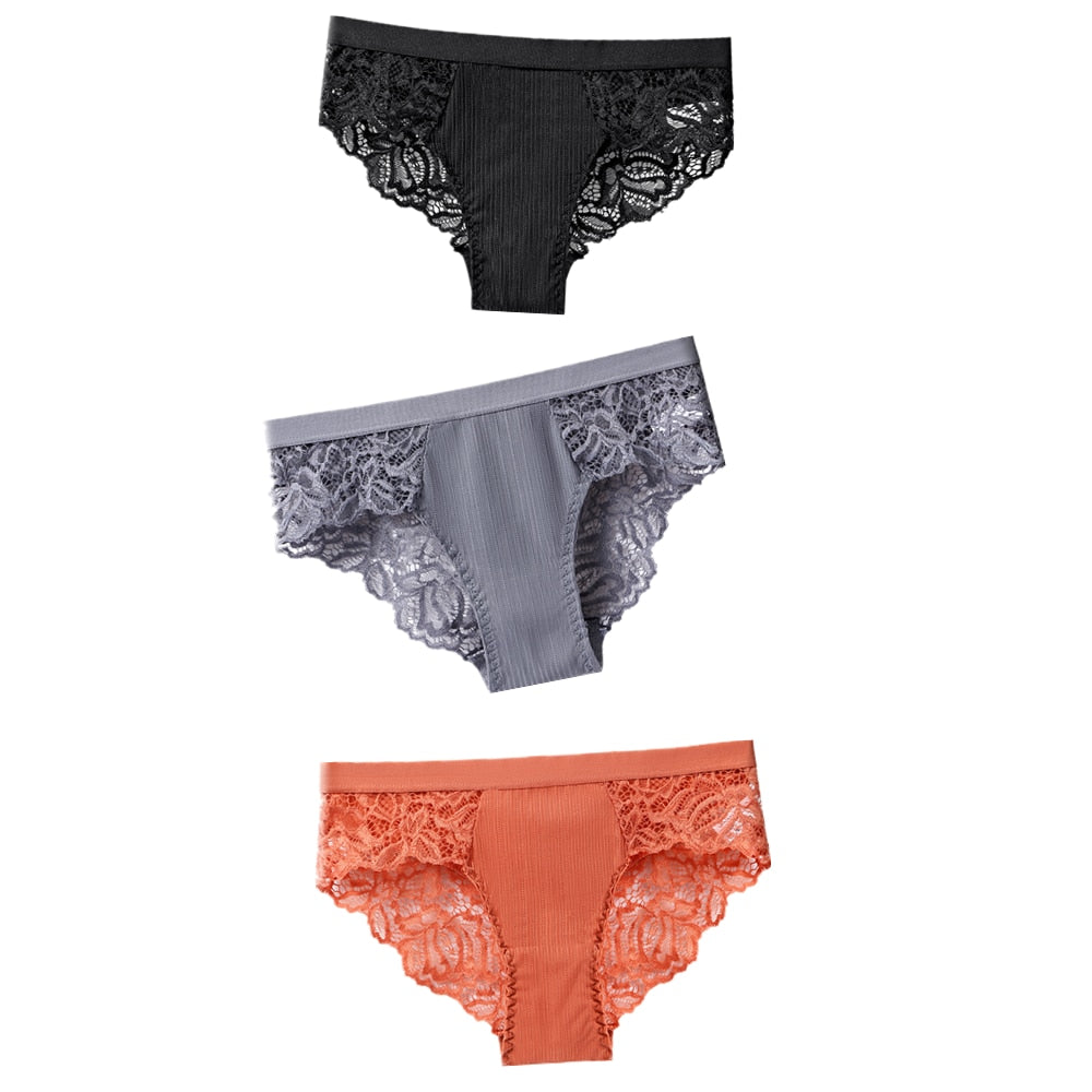 Floral Lace Panty Trio