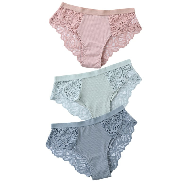 Floral Lace Panty Trio