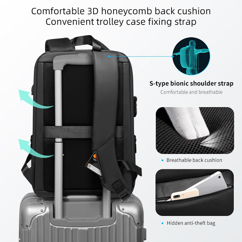 Secure & Charge Laptop Backpack - Anti-theft & USB Charging