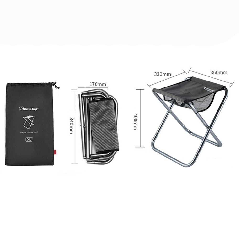 Outdoor Camping Portable Aluminum Alloy Folding Stool - GetHolidayReady.co.uk