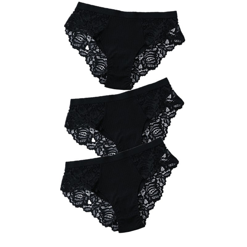 Floral Lace Panty Trio