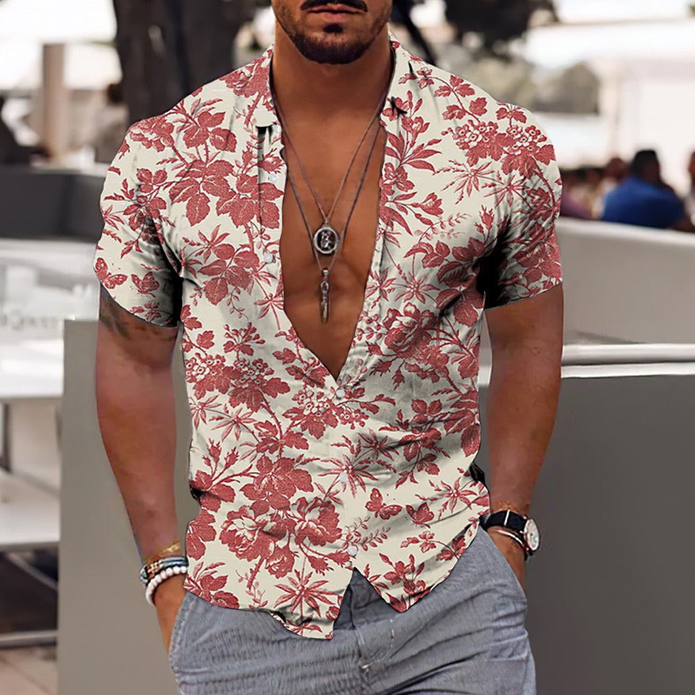 Casual Floral Beach Men's Shirt - GetHolidayReady.co.uk