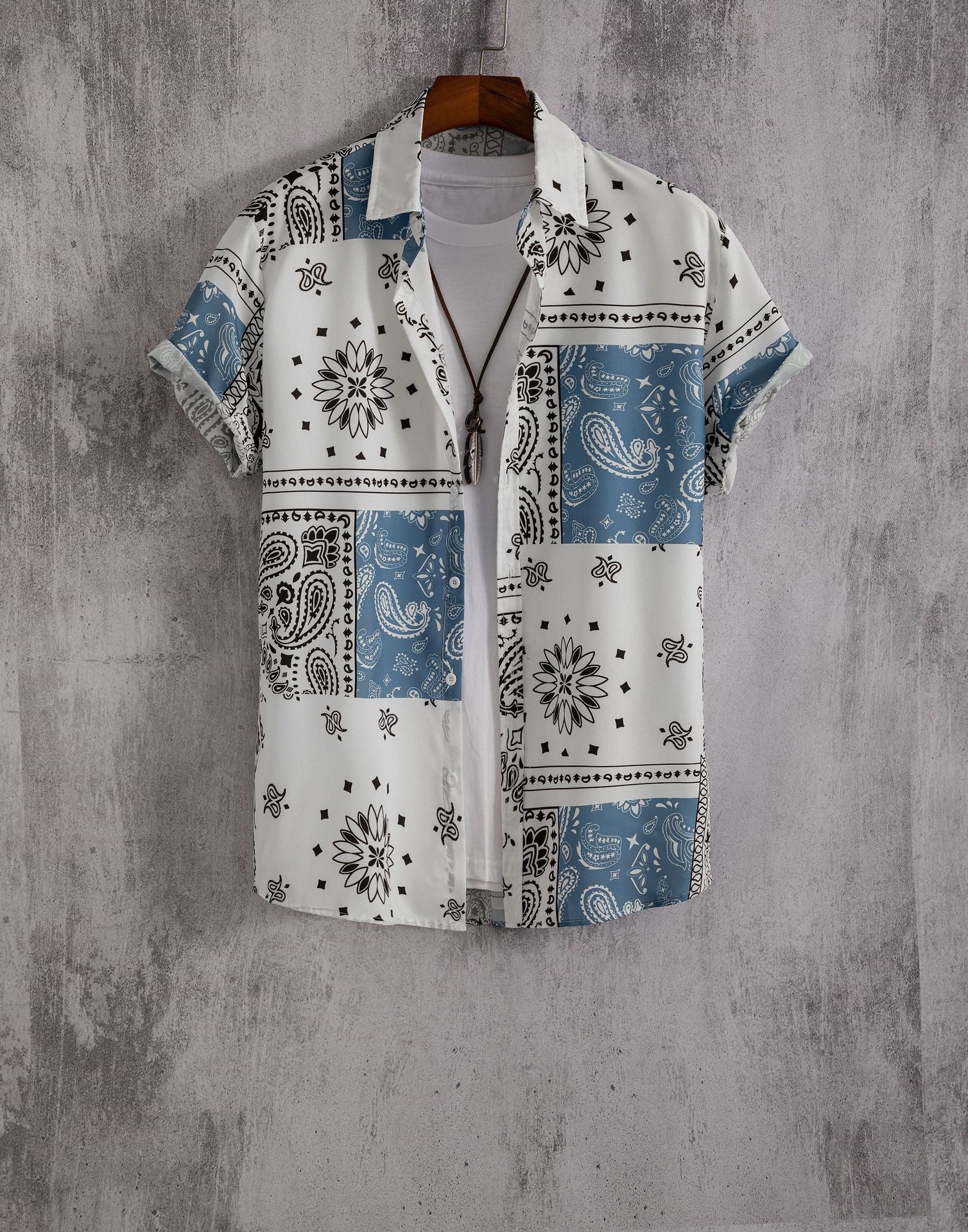 Hawaiian Flower Geometric Printed Shirts - GetHolidayReady.co.uk