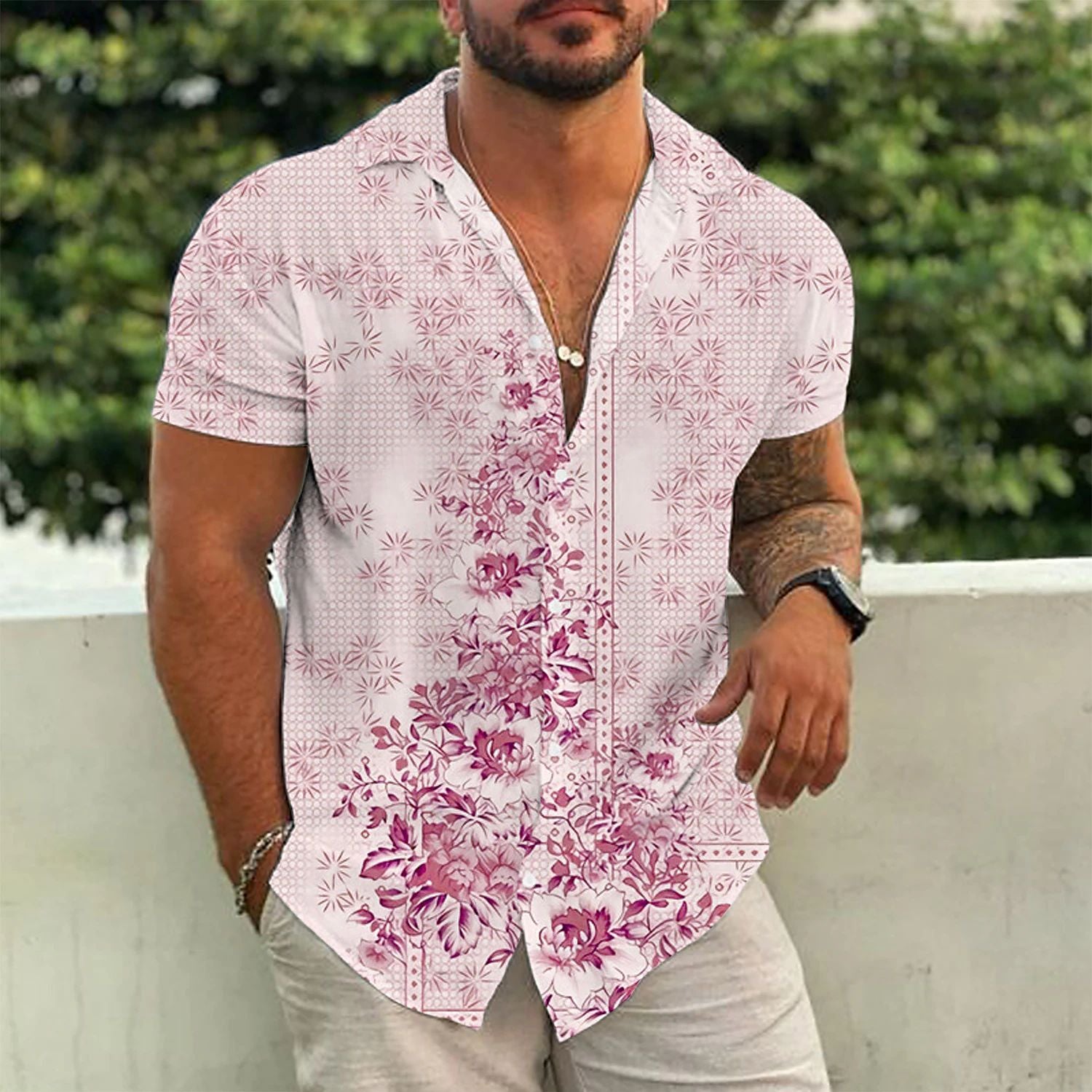 Casual Floral Beach Men's Shirt - GetHolidayReady.co.uk