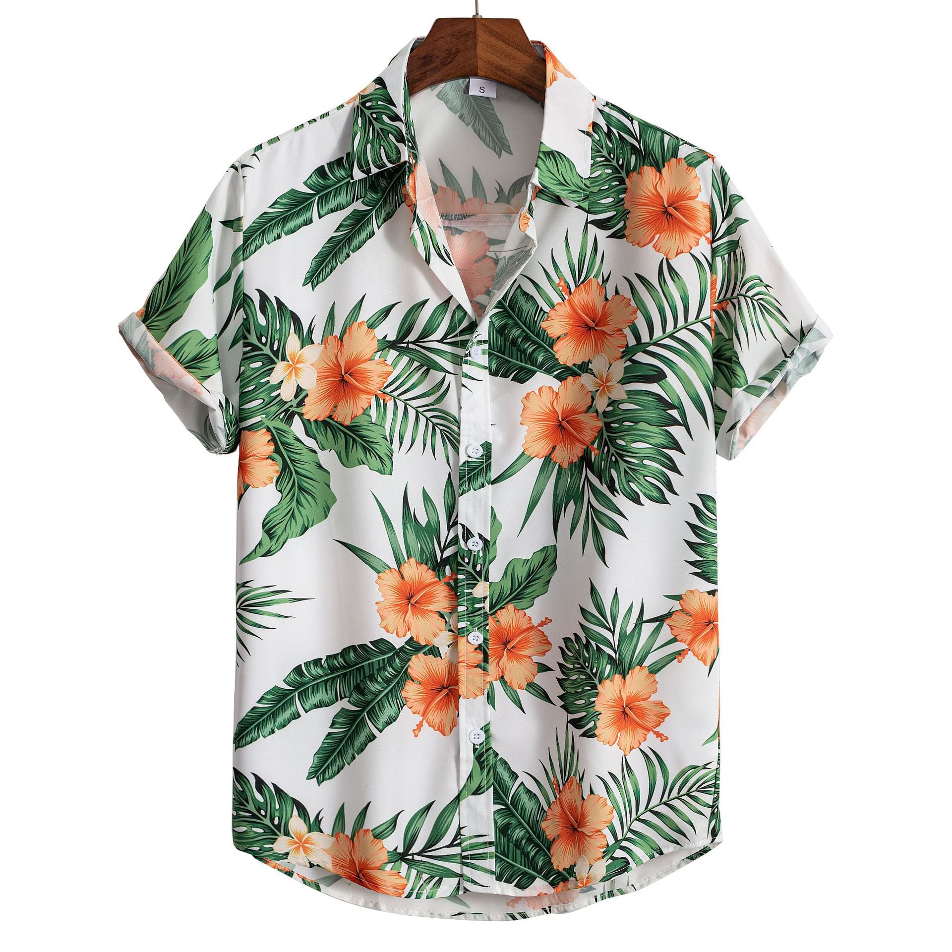 Hawaiian Flower Geometric Printed Shirts - GetHolidayReady.co.uk