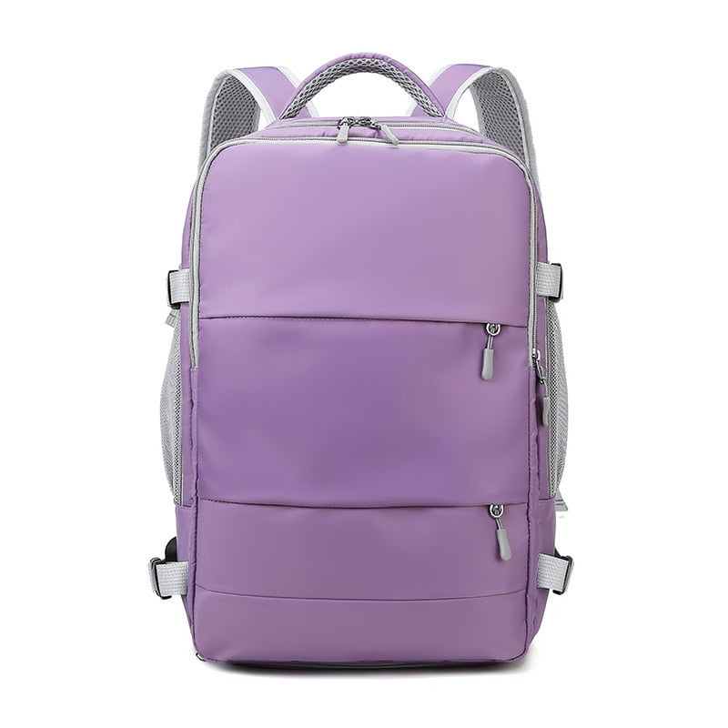 Pink Women Travel Backpack Water Repellent Anti-Theft Stylish Casual Daypack Bag with Luggage Strap &amp; USB Charging Port Backpack