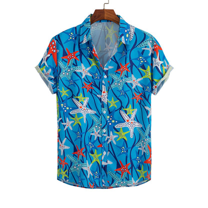 Hawaiian Flower Geometric Printed Shirts - GetHolidayReady.co.uk