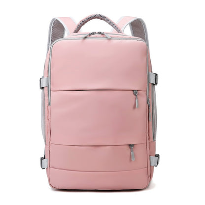 Pink Women Travel Backpack Water Repellent Anti-Theft Stylish Casual Daypack Bag with Luggage Strap &amp; USB Charging Port Backpack