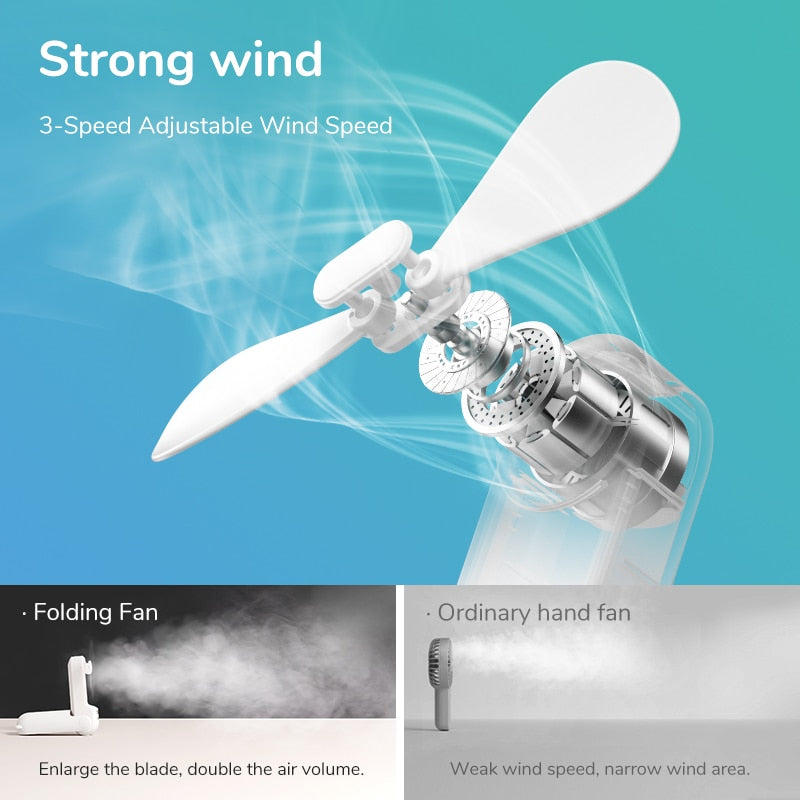 3-in-1 Portable Mini Fan with Power Bank and Flashlight