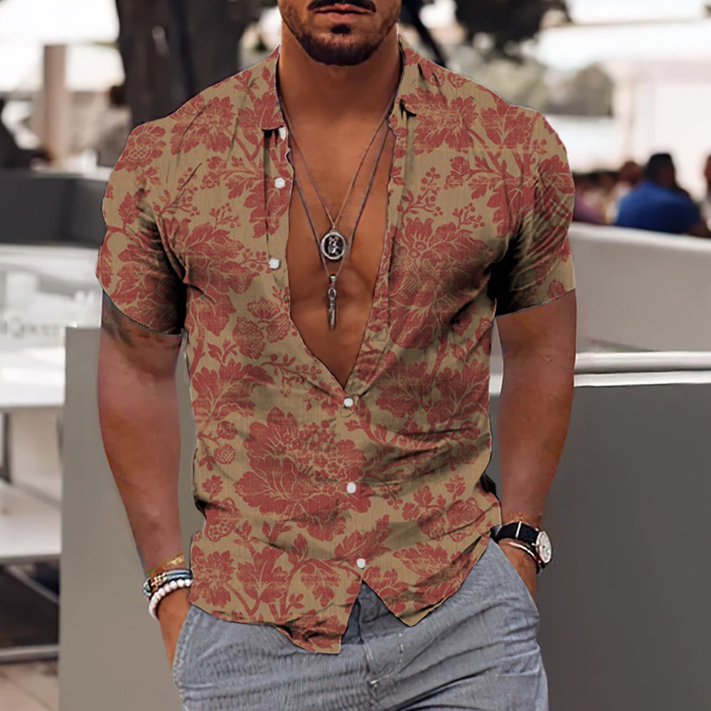 Casual Floral Beach Men's Shirt - GetHolidayReady.co.uk