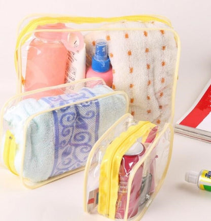 Unisex Transparent Travel Storage Bag with Coloured Lining