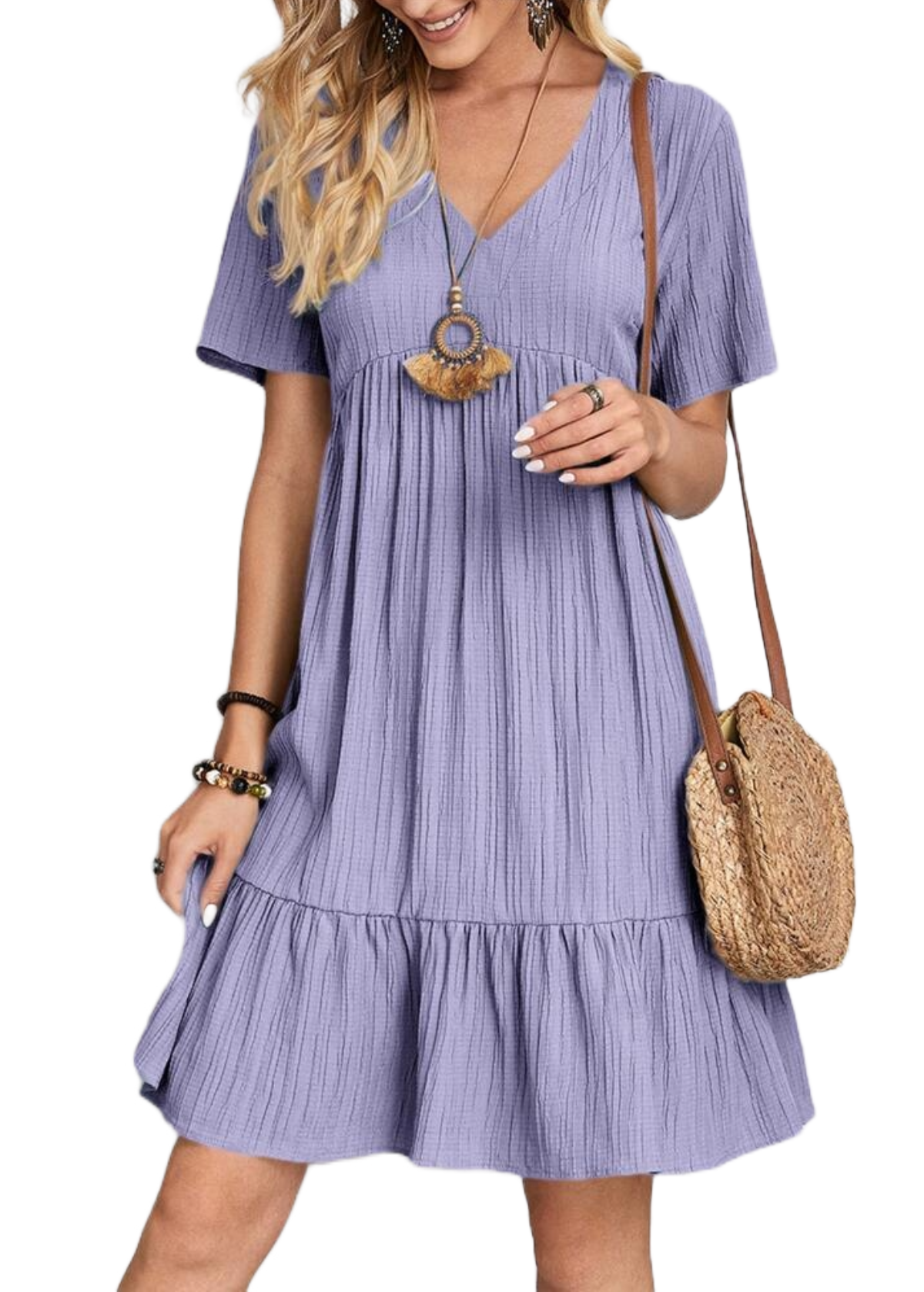 Summery V-Neck A-Line Dress