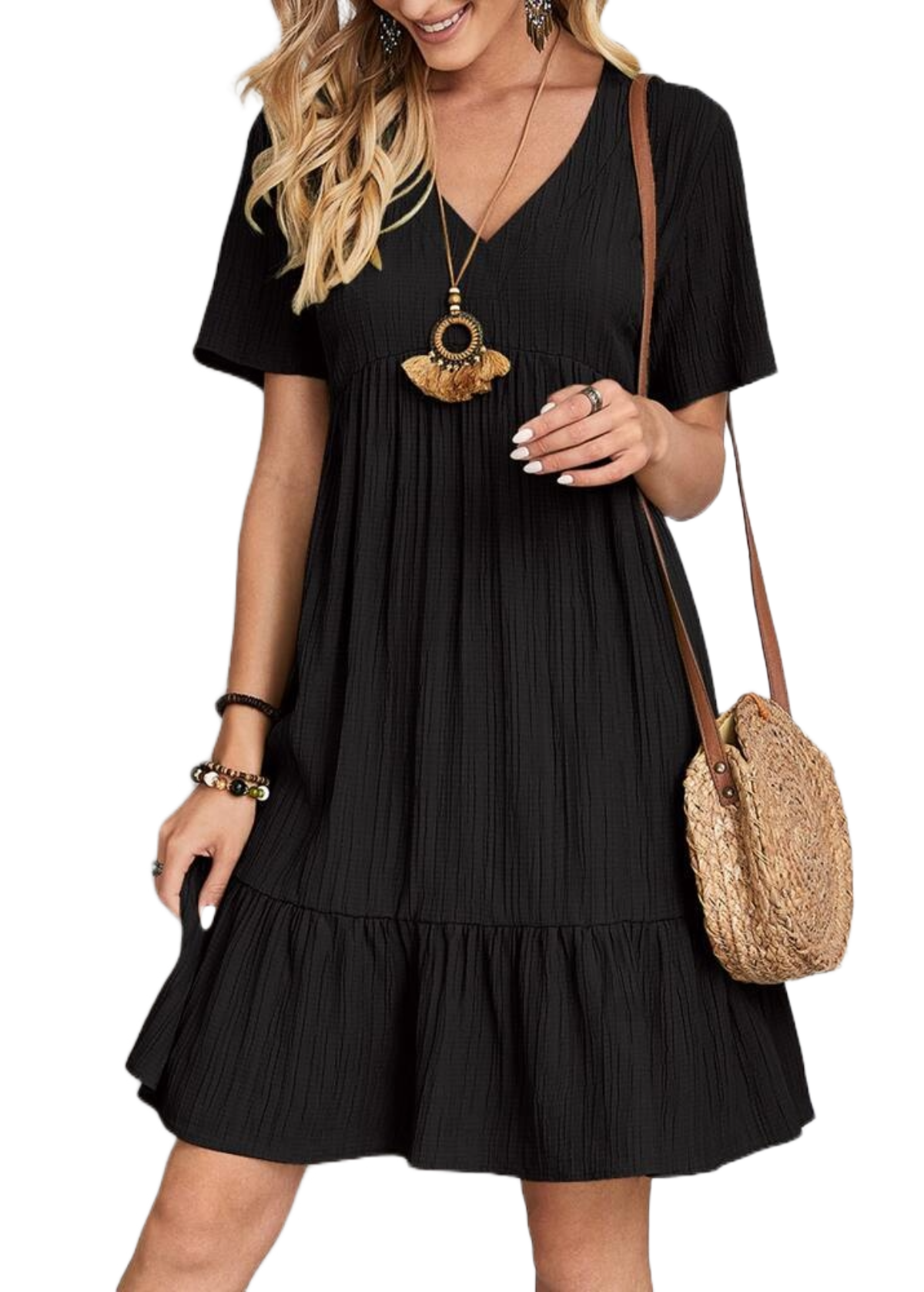 Summery V-Neck A-Line Dress