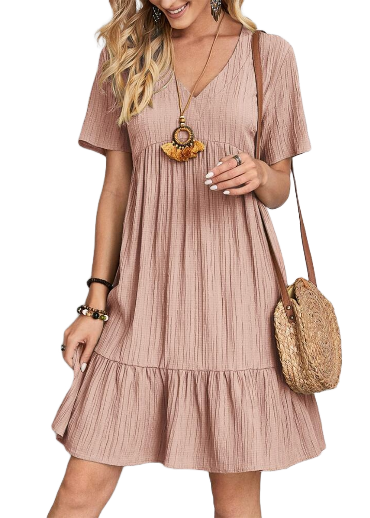 Summery V-Neck A-Line Dress