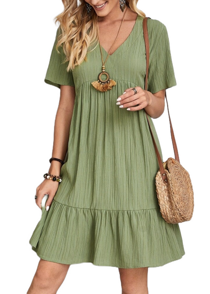 Summery V-Neck A-Line Dress