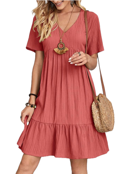 Summery V-Neck A-Line Dress