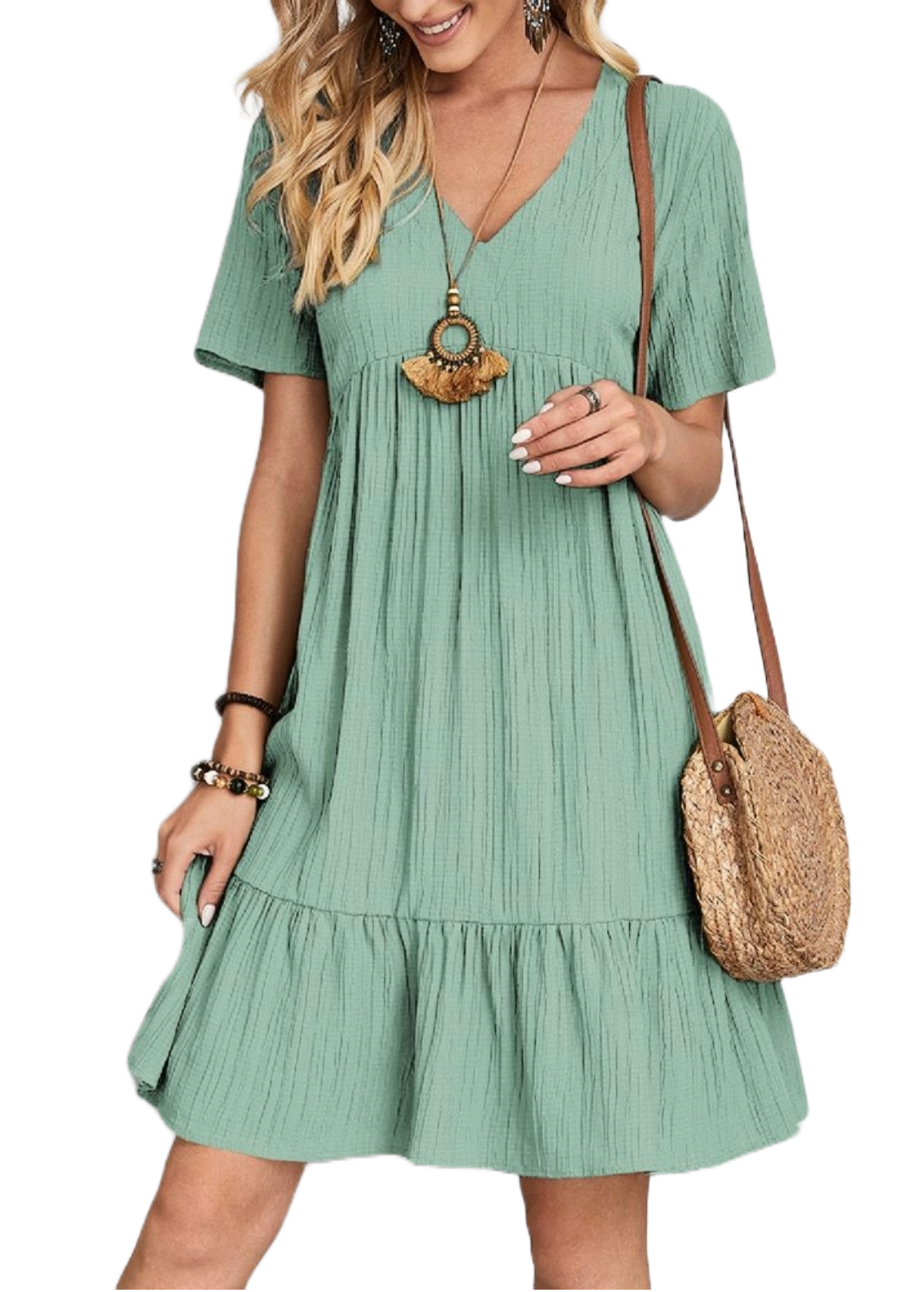 Summery V-Neck A-Line Dress