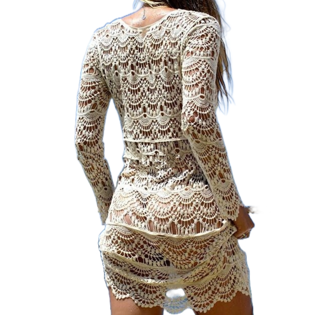 Cutout Lace Beach Skirt Summer Dress