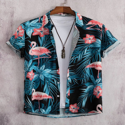 Hawaiian Flower Geometric Printed Shirts - GetHolidayReady.co.uk