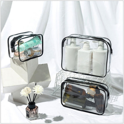 Unisex Transparent Travel Storage Bag with Coloured Lining